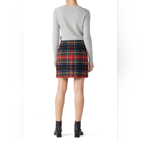 J. Crew Holiday Lurex Pencil Mini Skirt Stewart Tartan Plaid, women’s size 4 - Picture 10 of 11